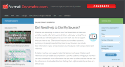Desktop Screenshot of formatgenerator.com
